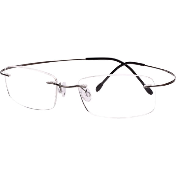 Agstum Flexible Optical Hingeless Gold Eyeglasses Titanium Rimless Glasses Frames for Men Women