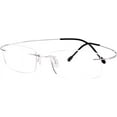 thumbnail image 1 of Agstum Flexible Optical Hingeless Gold Eyeglasses Titanium Rimless Glasses Frames for Men Women, 1 of 5
