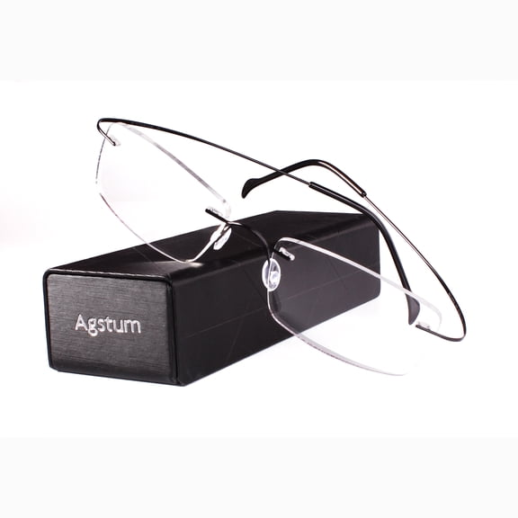Agstum Flexible Optical Hingeless Gold Eyeglasses Titanium Rimless Glasses Frames for Men Women