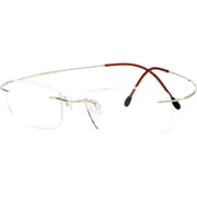 Agstum Flexible Optical Hingeless Gold Eyeglasses Titanium Rimless Glasses Frames for Men Women