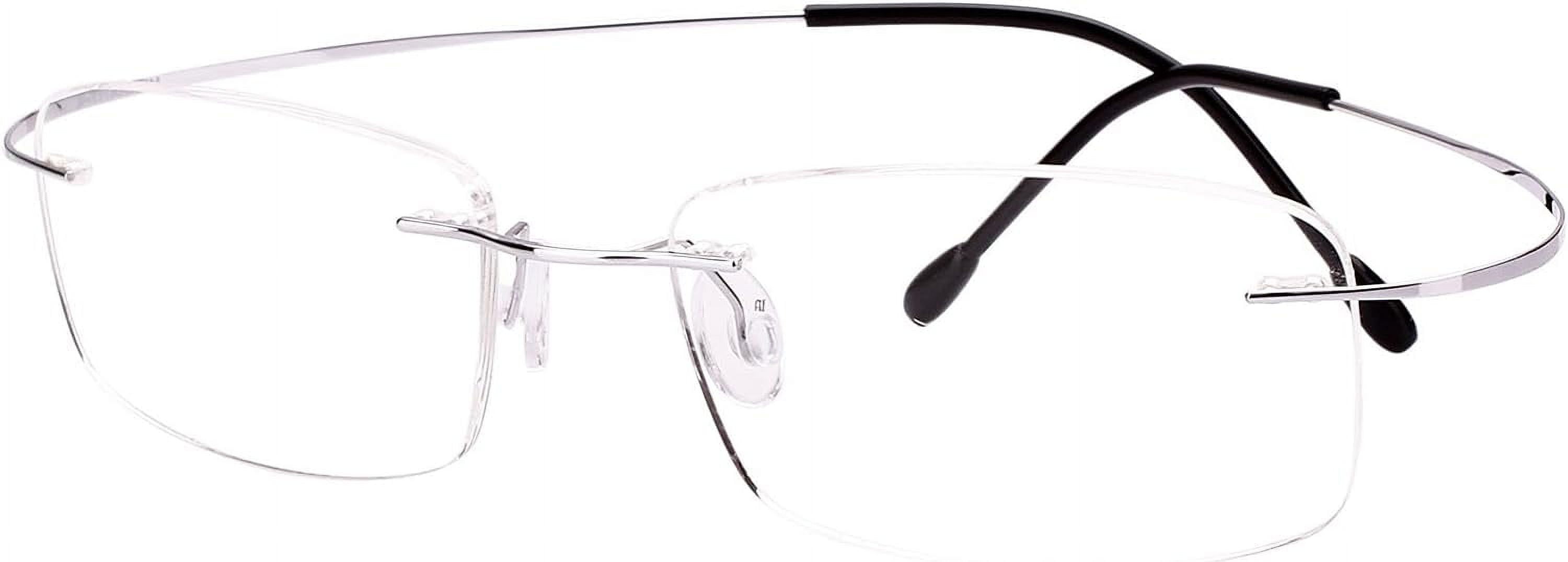 Agstum Titanium Alloy Rimless Eyeglass Frames - Flexible Hinged Frame For Prescription Lenses
