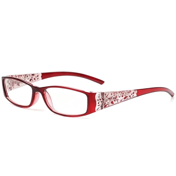 Agstum High Magnification Reading Glasses for Women, Red Durable Strong Power Readers with Spring Hinge +7.00