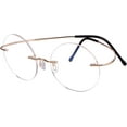 thumbnail image 1 of Agstum Memory Titanium Round Optical Eyeglasses Rimless Flexible Glasses Frame 46mm, 1 of 6