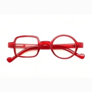 Agstum One Square One Round Irregular Reading Glasses Retro Readers with Spring Hinge