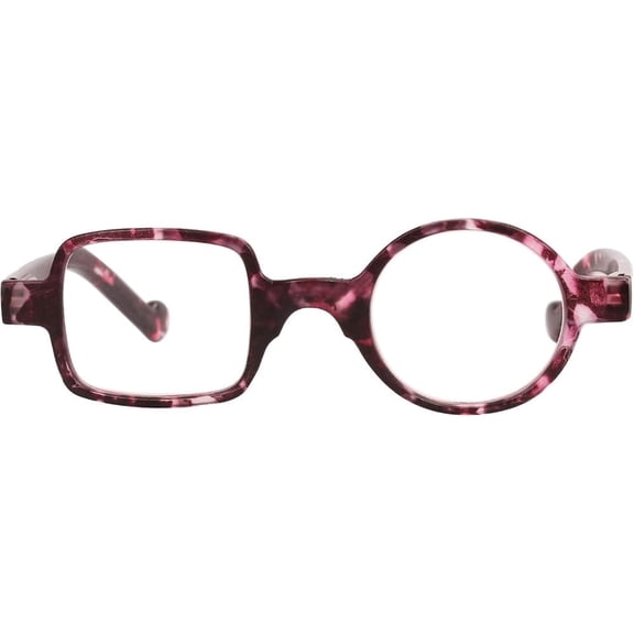 Agstum One Square One Round Irregular Reading Glasses Retro Readers with Spring Hinge