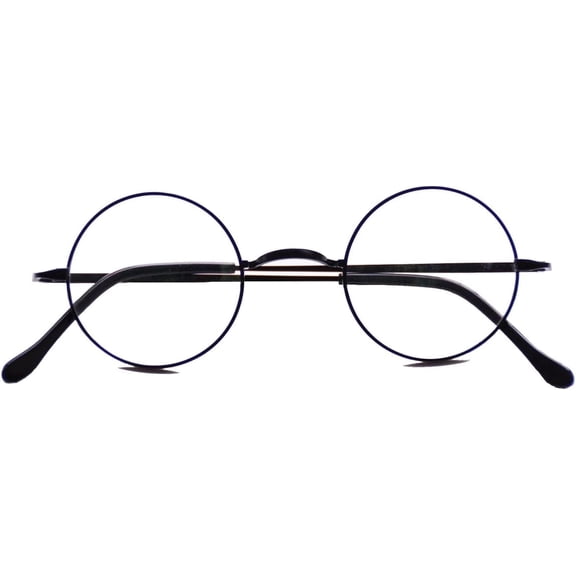 Agstum Pure Titanium Retro Round Gold Eyeglasses Frame without Nose Pads