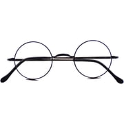 Agstum Pure Titanium Retro Round Gold Eyeglasses Frame without Nose Pads