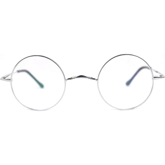 Agstum Pure Titanium Retro Round Gold Eyeglasses Frame without Nose Pads