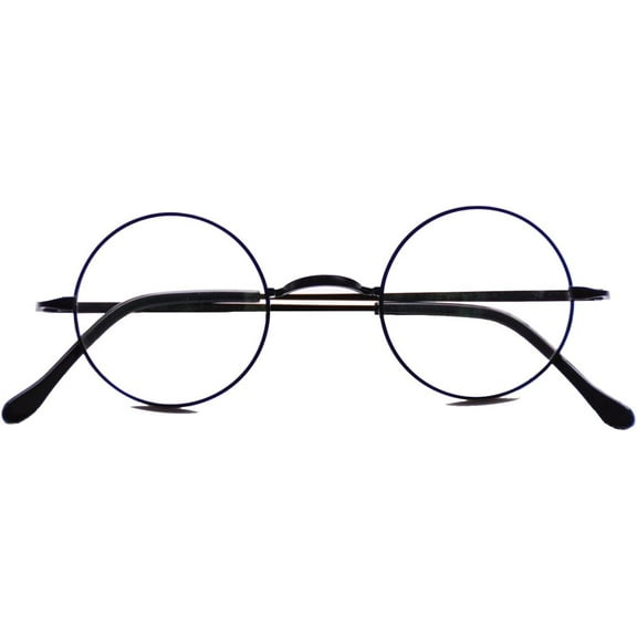 Agstum Pure Titanium Retro Round Gold Eyeglasses Frame without Nose Pads