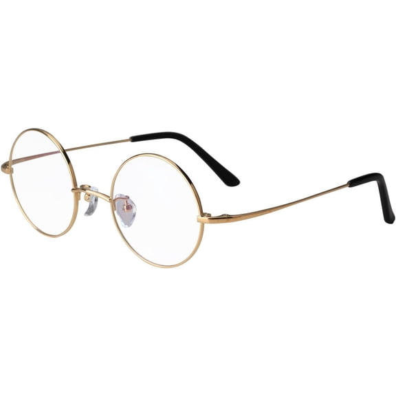 Agstum Pure Titanium Retro Round Gold Glasses Frame Optical Eyeglasses 44-24-140
