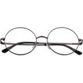 thumbnail image 1 of Agstum Retro Round Metal Non-Prescription Optical Eye Glasses Frame with Spring HInge Clear Lens, 1 of 6