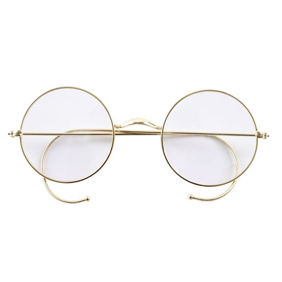 Agstum Retro Round Silver Wire Rim Eyeglasses Optical Glasses Frame without Nose Pads