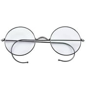 Agstum Retro Round Silver Wire Rim Eyeglasses Optical Glasses Frame without Nose Pads