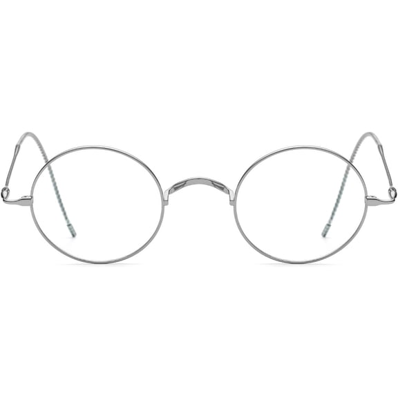 Agstum Retro Round Titanium Optical Eyeglasses Frame Wire Rim Cable Temples No Nose Pads
