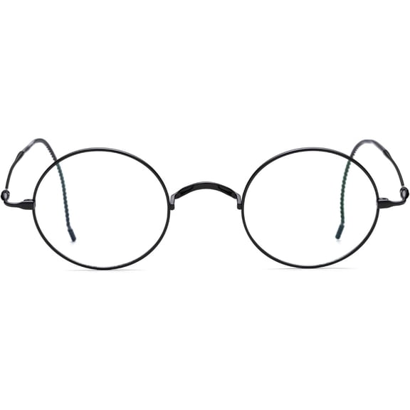 Agstum Retro Round Titanium Optical Eyeglasses Frame Wire Rim Cable Temples No Nose Pads