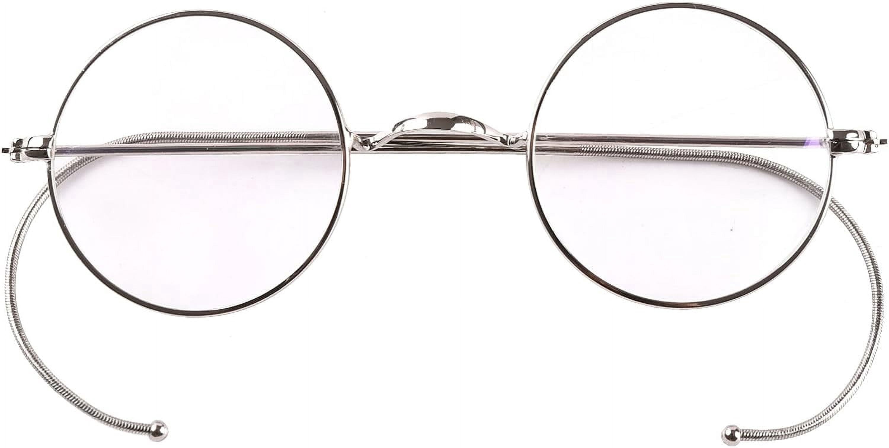 Agstum Retro Small Round Gold Wire Rim Eyeglasses Optical Glasses Frame ...