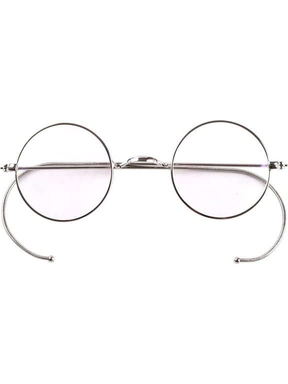 Retro Small Round Gold Wire Rim Eyeglasses Optical Glasses Frame with Cable Arms