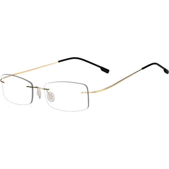Agstum Titanium Alloy Flexible Hingeless Rimless Glasses Frame Optical Eyeglasses 51mm