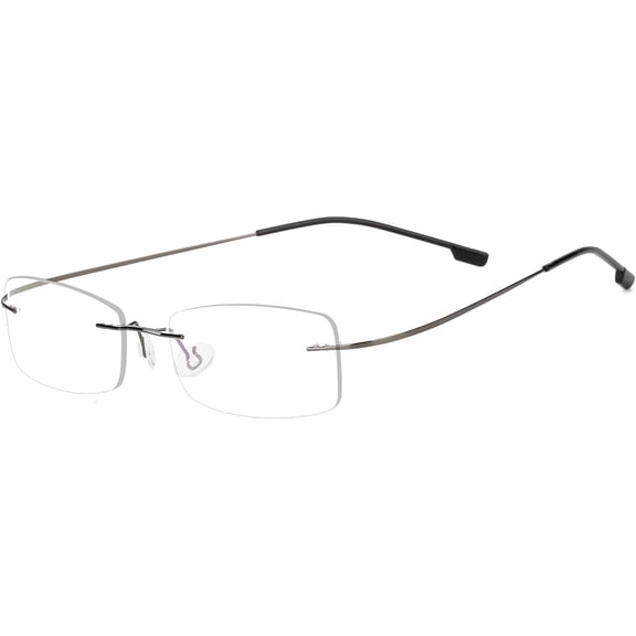 Agstum Titanium Alloy Flexible Hingeless Rimless Glasses Frame Optical Eyeglasses 51mm