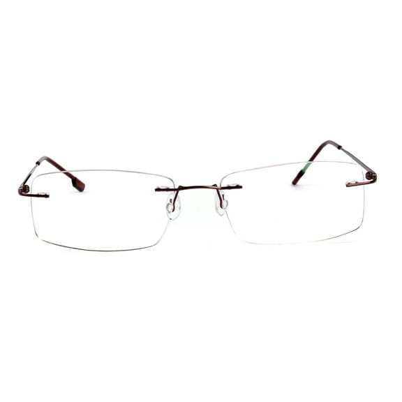 Agstum Titanium Alloy Flexible Rimless Hinged Optical Rectangle Eyeglasses Frames for Mens