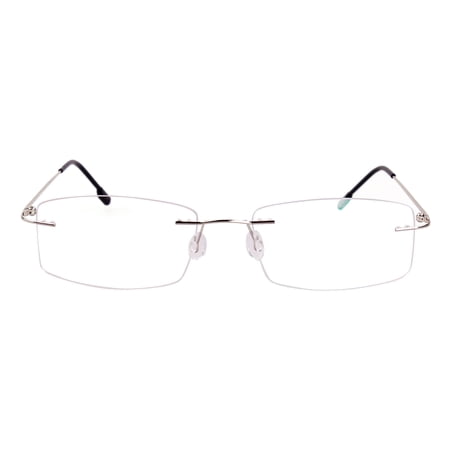 Agstum Titanium Alloy Flexible Rimless Rectangle Eyeglasses Frames, Lightweight and Durable Glasses