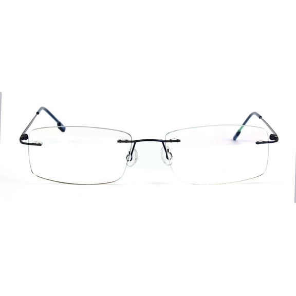 Agstum Titanium Alloy Flexible Rimless Hinged Optical Rectangle Eyeglasses Frames for Mens