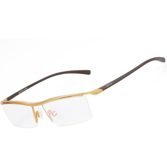 Agstum Titanium Half Rimless Business Glasses Frame with TR90 Temples Mens Designer Optical Eyeglasses Clear Lens