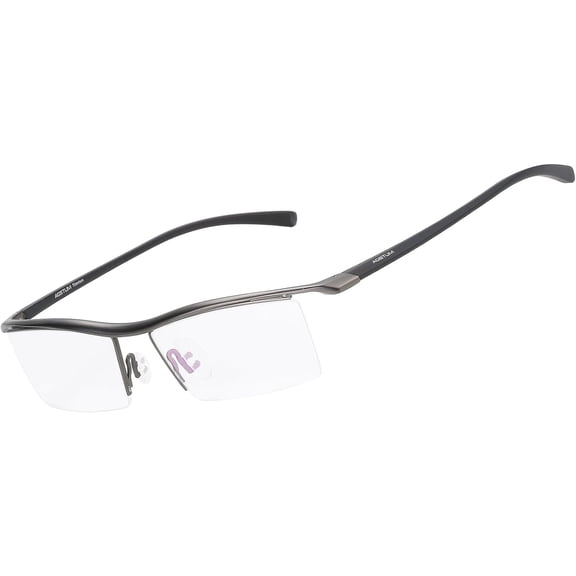 Agstum Titanium Half Rimless Business Glasses Frame with TR90 Temples Optical Eyeglasses