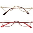 thumbnail image 1 of Agstum Retro Metal Half Moon Reading Glasses with Spring Hinge Half Rimless Readers, 1 of 7