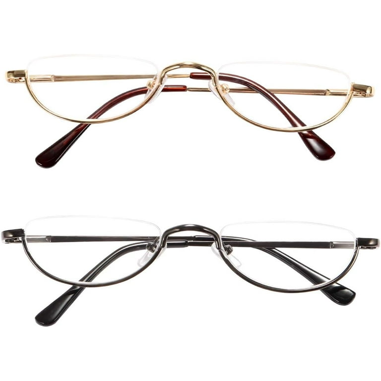 Old fashioned half frame reading glasses sales