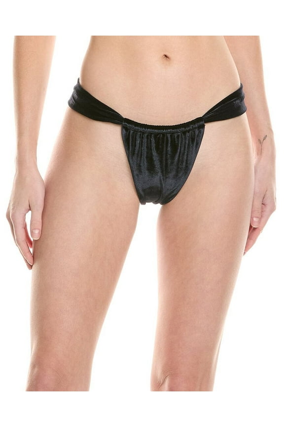 womens  Elsa Aguja Bikini Bottom, l, Black