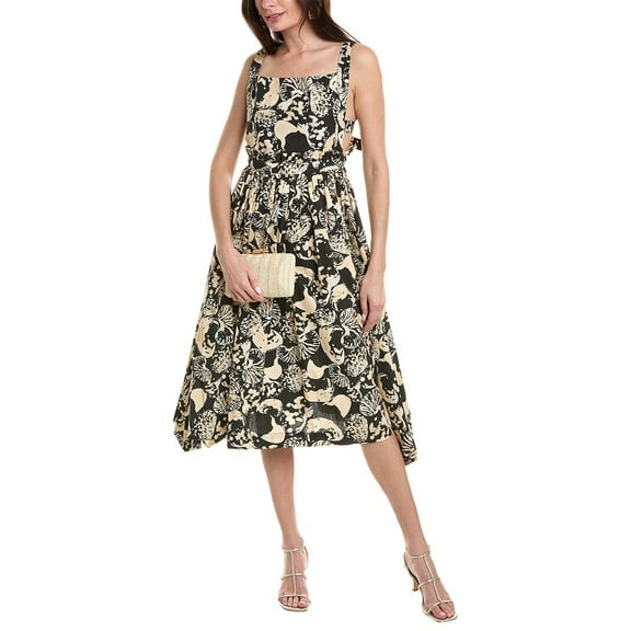 Agua Bendita womens Lunatus Cosechia Midi Dress, XL, Black