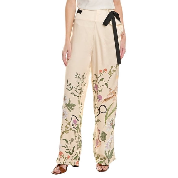 Agua Bendita womens Paraiso Trouser, L, Beige