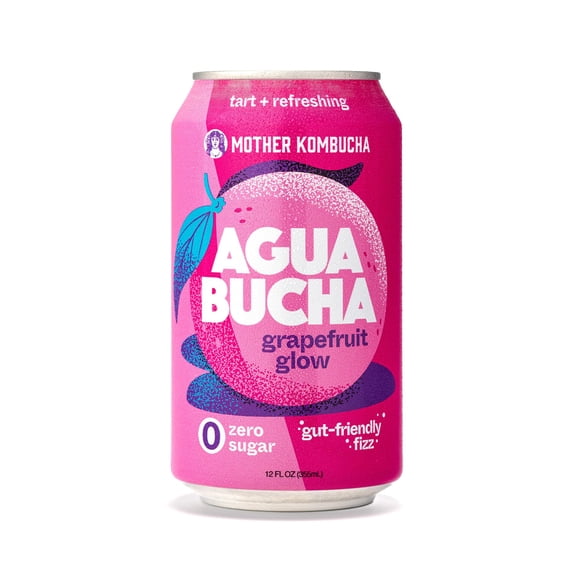Agua Bucha | Kombucha Infused Sparkling Water | Grapefruit Flavor | Light & Delicious | Rich with Vitamins & No Calories | USDA Organic | No Artificial Ingredients | High B12 |12 fl Oz (12 pack)