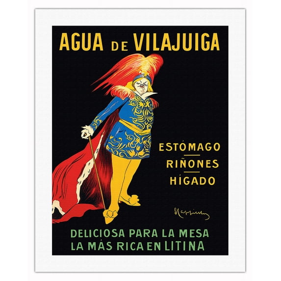 Agua De Vilajuïga Mineral Water - Vintage Spanish Advertising Poster by Leonetto Cappiello c.1912 - Fine Art Rolled Canvas Print 20in x 26in