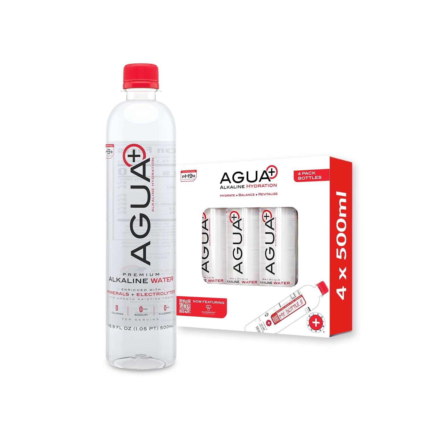 Agua Plus Pure Mineral Essential Alkaline Water, 16.9 fl oz