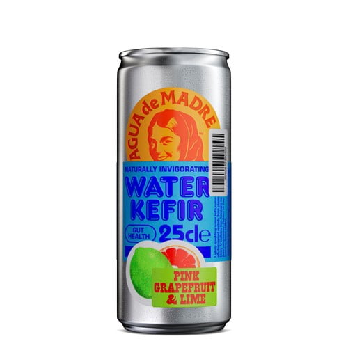 Agua de Madre Pink Grapefruit & Lime Water Kefir 250ml, British Import (Pack of 6)