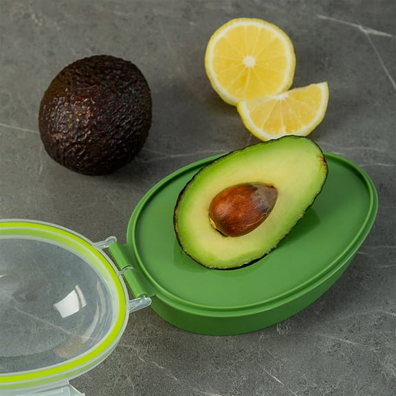 Aguacate Cooler | Reusable Avocado Storage Container | Airtight Fruit Preserver | Green PP Plastic | 8x15.5x11cm | Includes Silicone Seal Ring | Easy to Clean