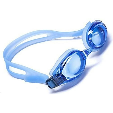 Aguaphile Junior Optical Swimming Goggles for Kids and Early Teens, Soft and Comfortable, Anti-Fog UV Protection (Blue)
