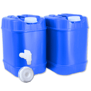 Aguaprep 5-Gallon Stackable Water Storage Containers, 3 Lids + 1 Spigot, Easy Fill, Survial Supply Emergency Water Storage for Camping and Disaster Preparedness, RV, 10 Gallon 2 Tanks