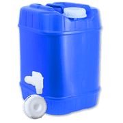 Aguaprep 5-Gallon Stackable Water Storage Containers, 5 Gallons Tanks w/2 Lids + 1 Spigot, Easy Fill, Survial Supply Emergency Water Storage for Camping and Disaster Preparedness, RV, 1Tank