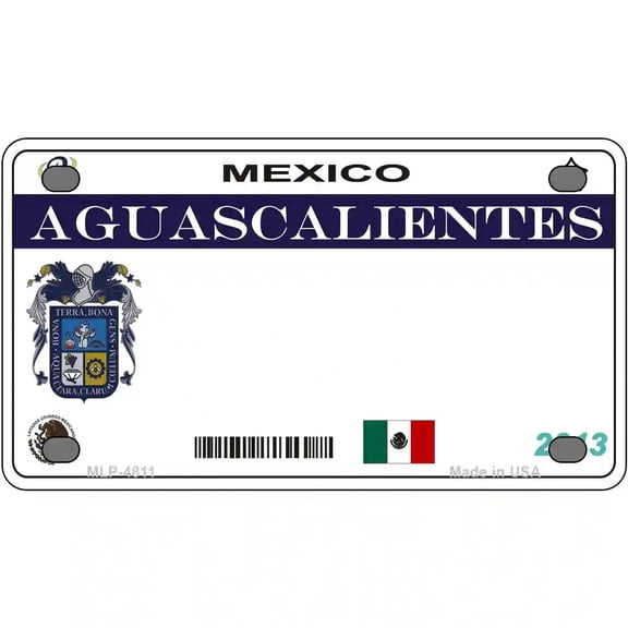 Aguascalientes Mexico Novelty Metal License Plate 4" x 2.2" Mini