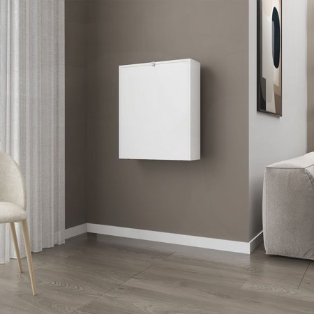 Aguila Wall-Mounted Drop-Leaf Table, White - Space-Saving Design with Foldable Feature
