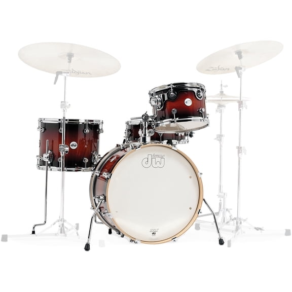 DW Design Frequent Flyer 4-Piece Drum Shell Pack - Tobacco Burst - 14/12/14/20