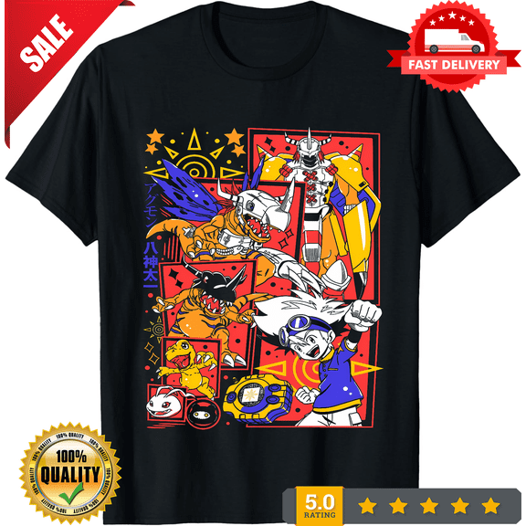 Agumon Adventure T-shirt Veemon Digimon Adventure Omnimon Anime Tee All Size