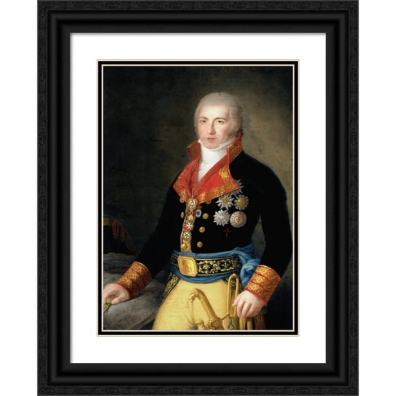 Agustín Esteve y Marques 11x14 Black Ornate Wood Framed Double Matted Museum Art Print Titled: Manuel Godoy (1800-08)