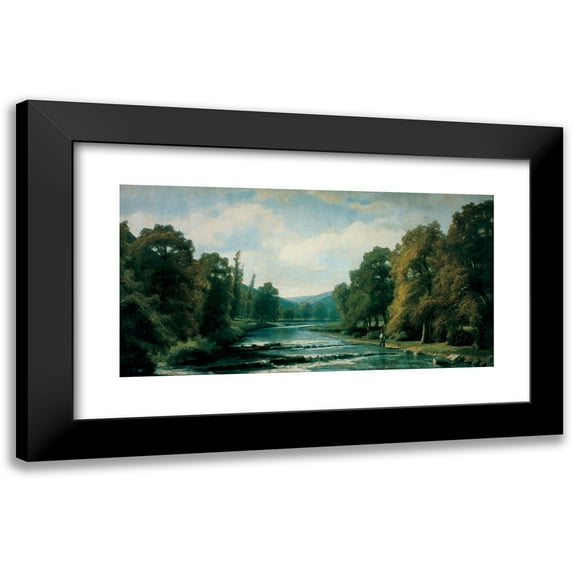 Agustín de Riancho 14x9 Black Modern Framed Museum Art Print Titled - Mountain Landscape