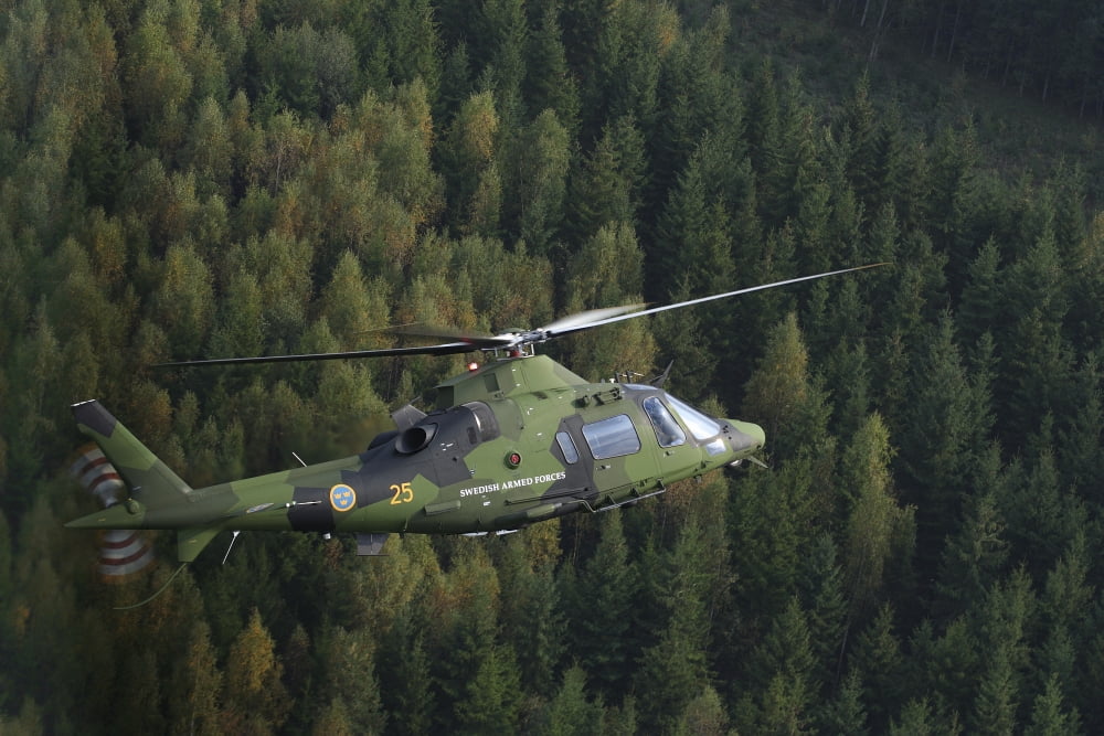 AgustaWestland A109 helicopter of the Swedish Air Force Canvas Art - Daniel KarlssonStocktrek Images (18 x 12)