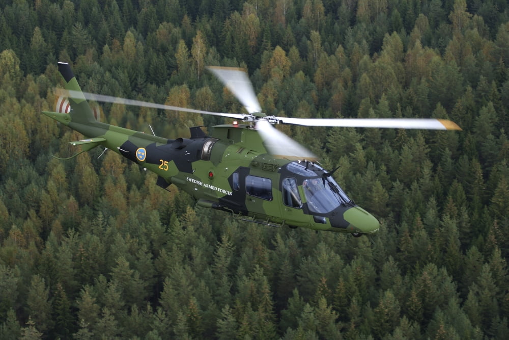AgustaWestland A109 helicopter of the Swedish Air Force Canvas Art - Daniel KarlssonStocktrek Images (35 x 24)