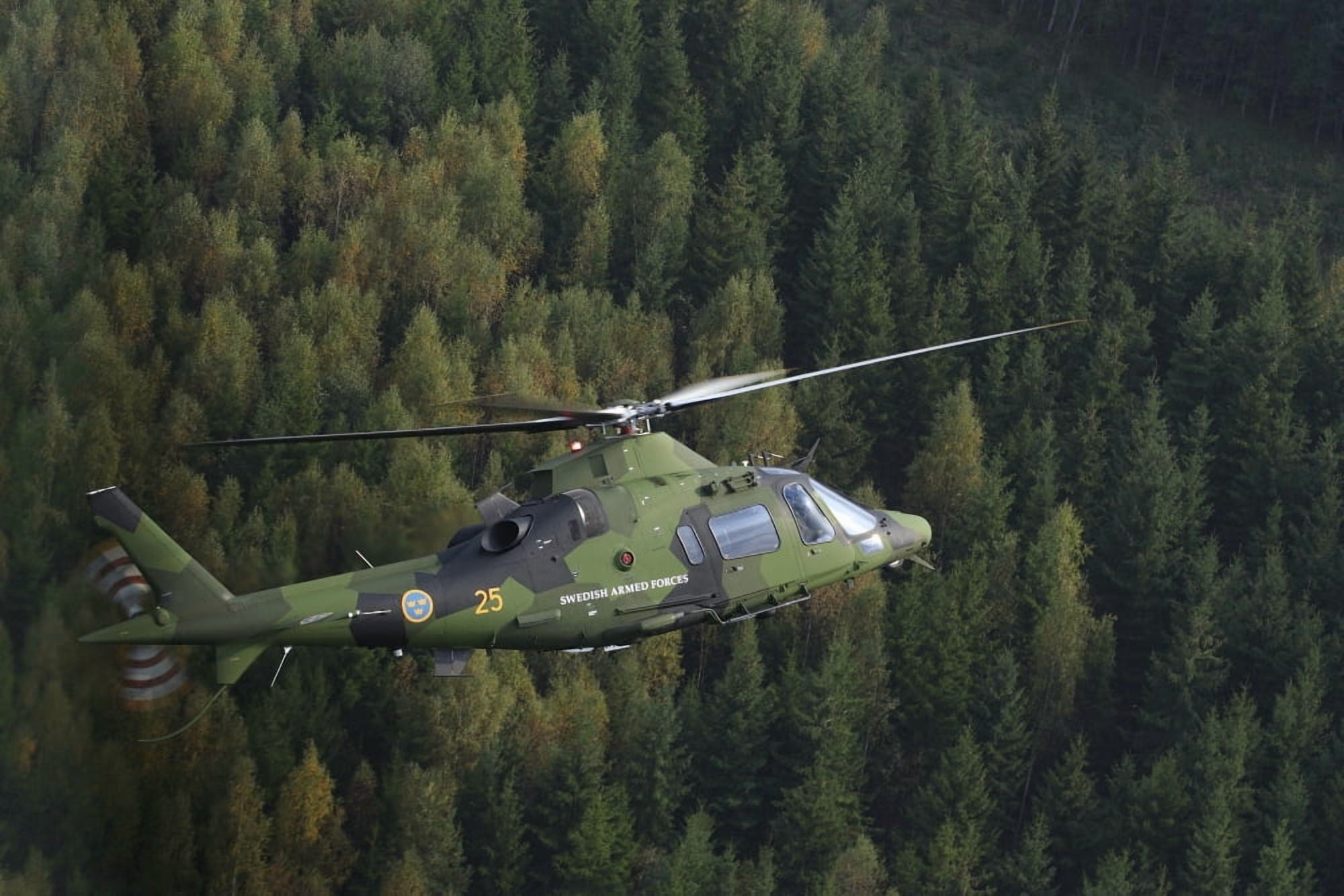 AgustaWestland A109 helicopter of the Swedish Air Force Canvas Art - Daniel KarlssonStocktrek Images (35 x 24)
